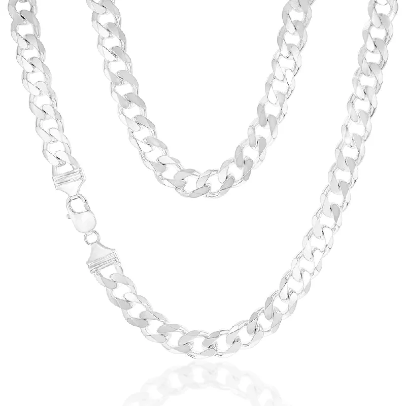bezel set engagement ring modern Sterling Silver Curb 300 Gauge 55cm Chain