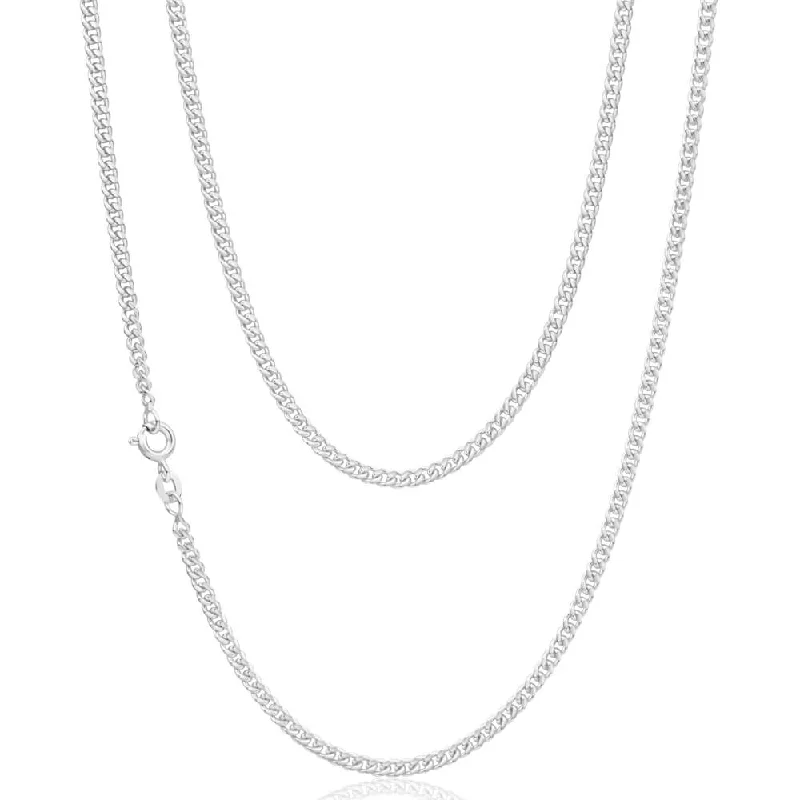 bold gothic vampire ring Sterling Silver Curb 80 Gauge 70cm Chain