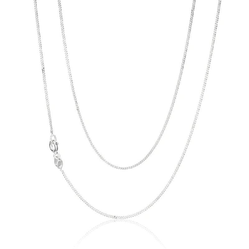 classic cubic zirconia pendant Sterling Silver Curb Chain 30 gauge 45cm