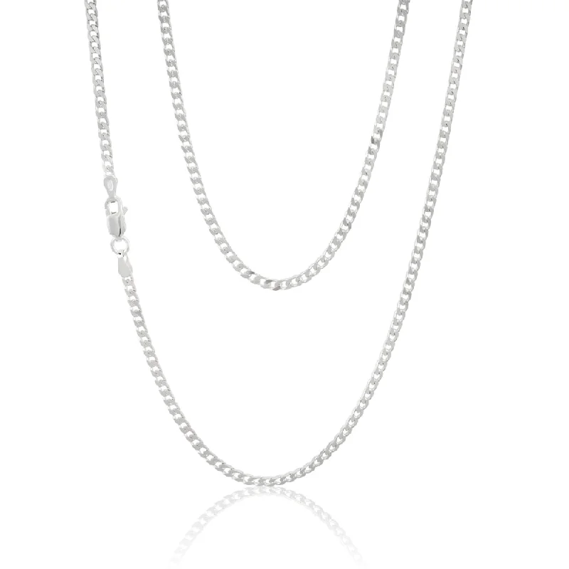 men’s engraved stainless steel bracelet Sterling Silver Curb Chain 80 gauge 55cm