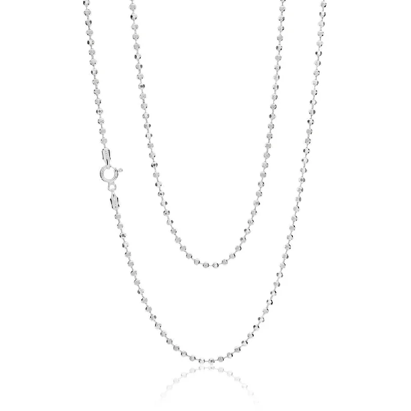minimalist gemstone stud earrings Sterling Silver Diamond Cut Ball 80cm Chain