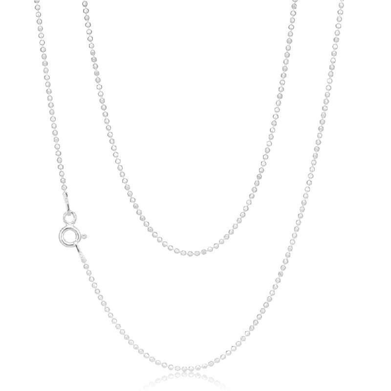cubic zirconia stud earrings classic Sterling Silver Dicut Ball 80cm Chain