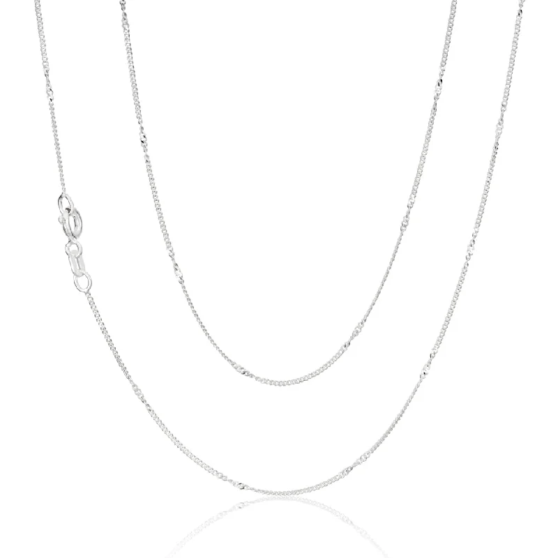 diamond halo engagement ring Sterling Silver Fancy Curb and Singapore link chain 45cm diamond halo engagement ring Sterling Silver Fancy Curb and Singapore link chain 45cm