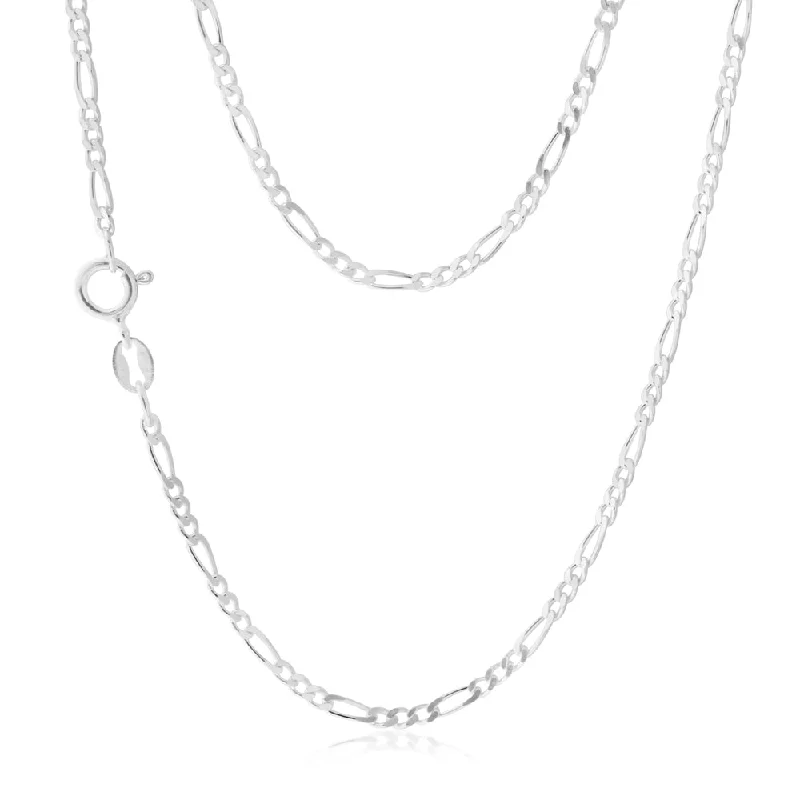 men’s black onyx bracelet Sterling Silver Figaro 1:3 40cm Chain