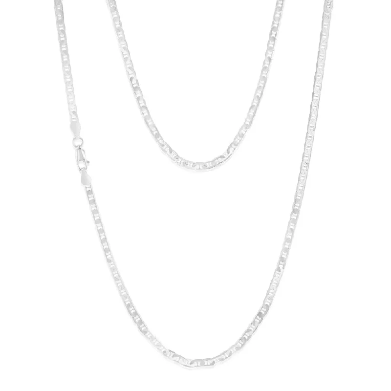 personalized pet photo necklace Sterling Silver Flat 80 Gauge Anchor 55cm Chain