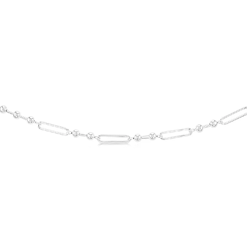 solid gold disc charm bracelet Sterling Silver Link And Ball 45cm Chain