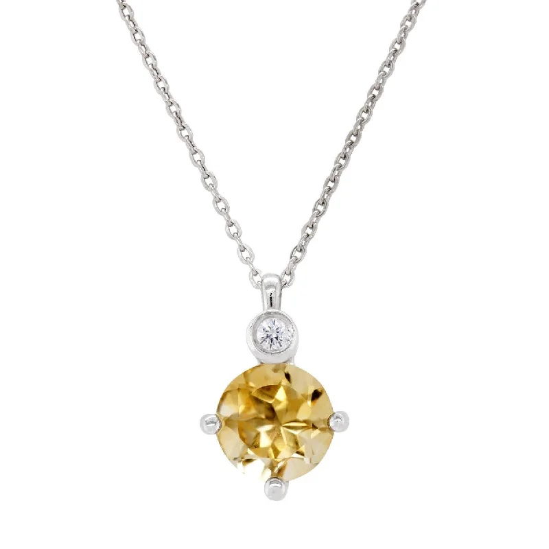 handmade silk thread earrings STERLING SILVER NECKLACE WITH CITRINE AND LAB GROWN DIAMOND ACCENT, .02 CT handmade silk thread earrings STERLING SILVER NECKLACE WITH CITRINE AND LAB GROWN DIAMOND ACCENT, .02 CT