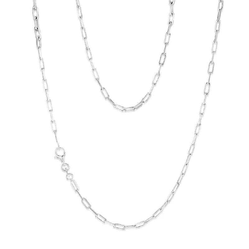 unique tribal silver ring Sterling Silver Paperclip 45cm Chain