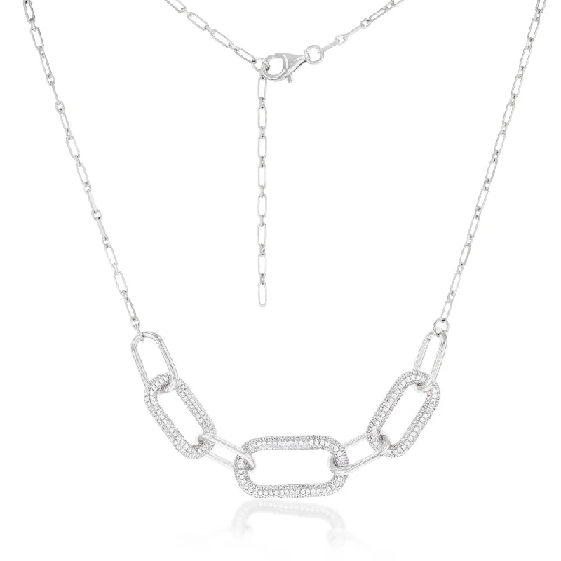 minimal diamond bar necklace Sterling Silver Rhodium Plated White Cubic Zirconia On Links 40+5cm Chain minimal diamond bar necklace Sterling Silver Rhodium Plated White Cubic Zirconia On Links 40+5cm Chain