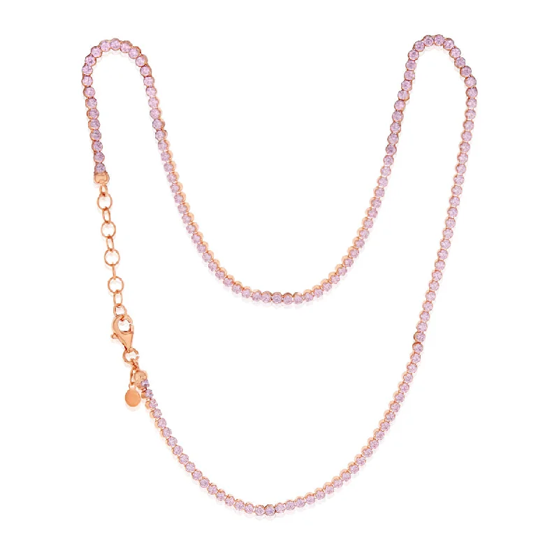modern geometric drop earrings Sterling Silver Rose Gold Plated Fancy 40cm Choker Chain