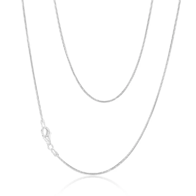 real citrine gemstone pendant Sterling Silver Snake 40cm Chain