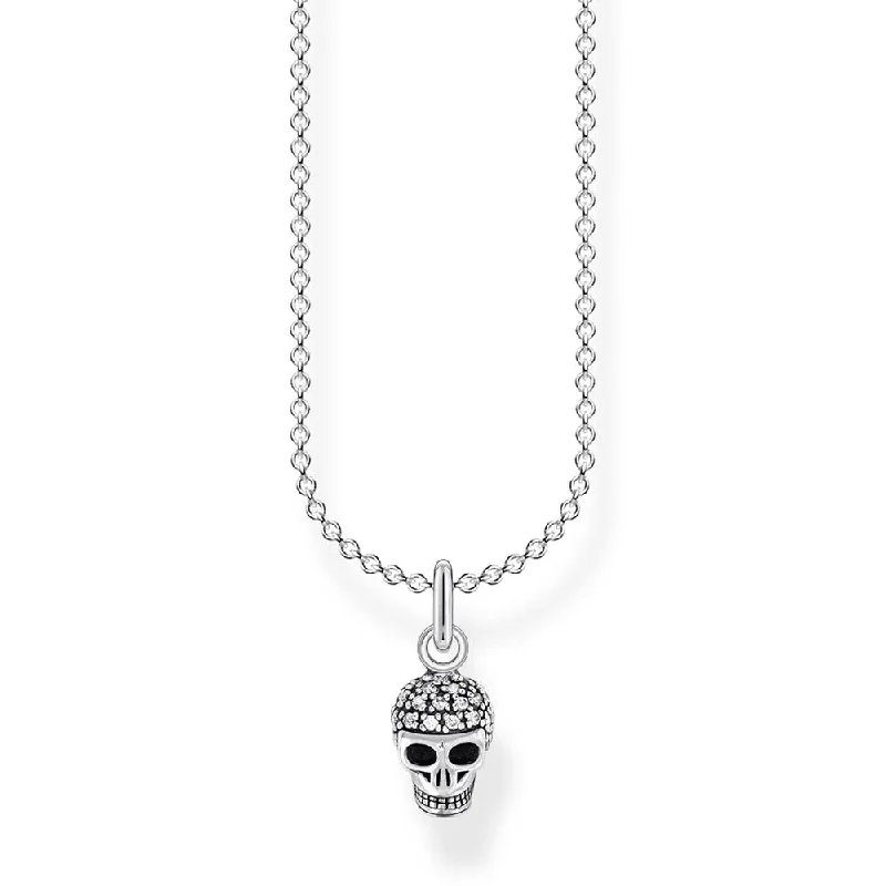 sterling silver charm anklet Sterling Silver Thomas Sabo Charm Club Skull Zirconia Necklace 38-45cm sterling silver charm anklet Sterling Silver Thomas Sabo Charm Club Skull Zirconia Necklace 38-45cm