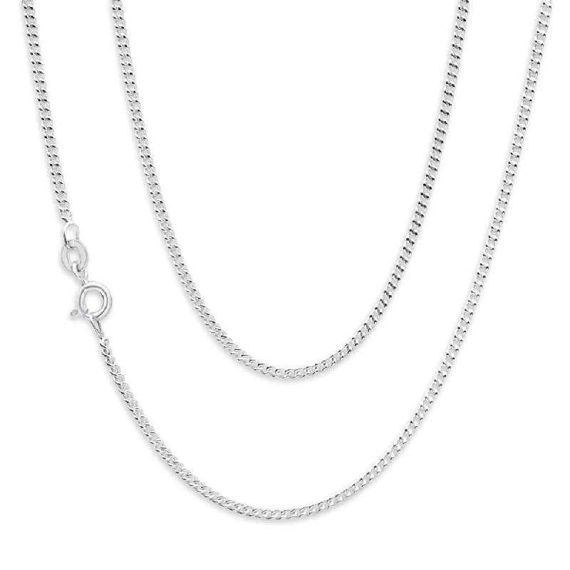 rose gold ring with diamonds Sterling Silver Unisex Curb 50 Gauge 45cm Chain