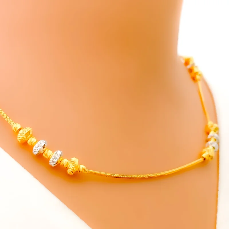 dainty beaded stretch bracelet Stylish Palatial 22k Gold Necklace