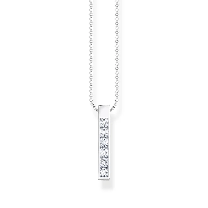 handmade wooden bead necklace Thomas Sabo Heritage Engrav Sterling Silver CZ Bar On 40-45cm Chain handmade wooden bead necklace Thomas Sabo Heritage Engrav Sterling Silver CZ Bar On 40-45cm Chain