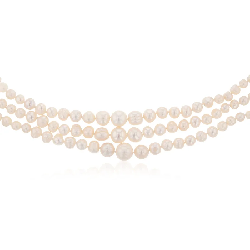 aquamarine birthstone necklace March Three Layered Graduated Potato Shaped Pearl Necklace 46cm With Silver Clasp aquamarine birthstone necklace March Three Layered Graduated Potato Shaped Pearl Necklace 46cm With Silver Clasp