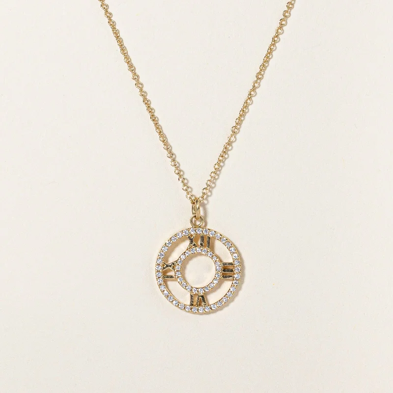 silver hoop earrings small 'Tiffany & Co' Diamond Atlas Pendant & 18k Necklace | 0.30ctw | 16" |