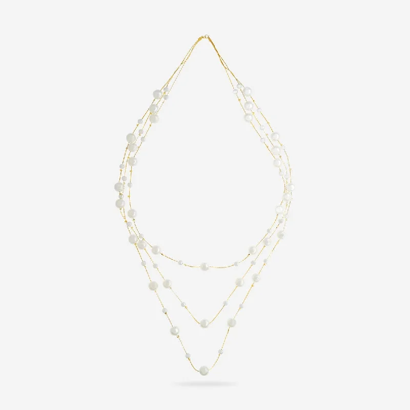 silver rope chain men Trendy Pearl Necklace 174294