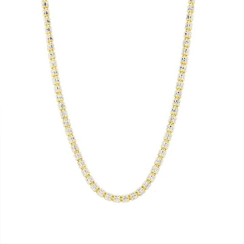 handmade wooden bead necklace TWO-TONE GOLD DIAMOND CUT SPARKLE CHAIN, 2.7MM