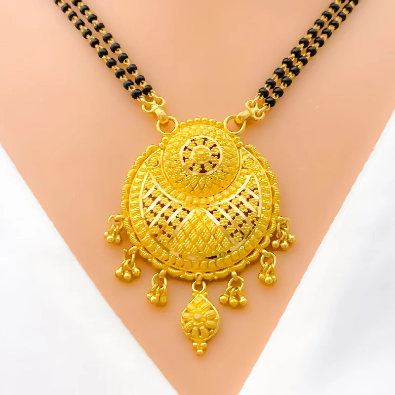 handmade raw stone engagement ring Unique Floral Chand 22k Gold Mangal Sutra