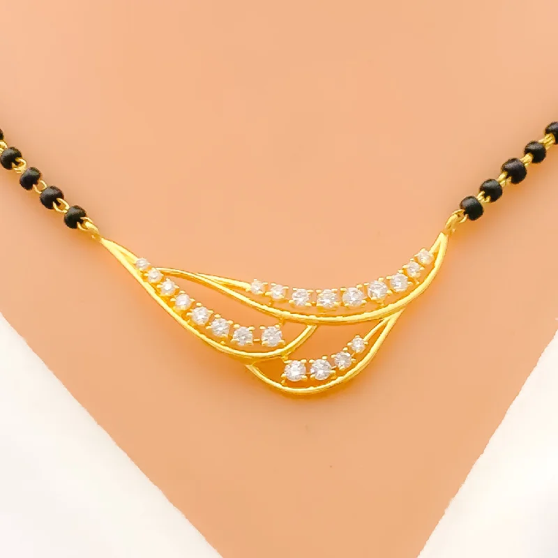 Wavy Overlapping Diamond + 18k Gold Mangal Sutra