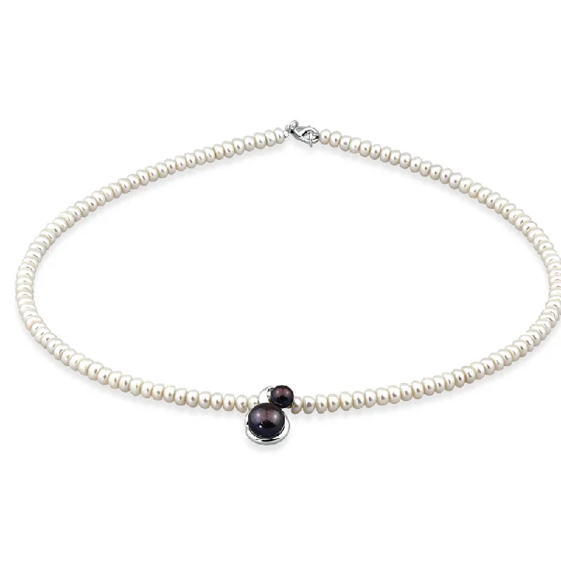 rose gold bezel ring White Freshwater Pearl Necklace