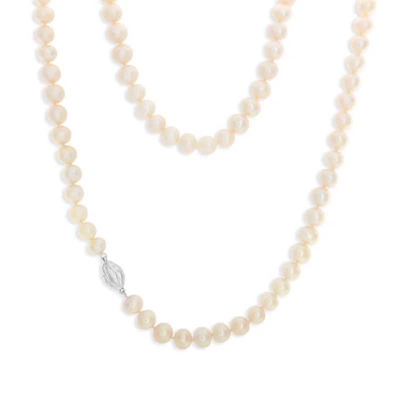 boho gemstone anklet White Freshwater Strand 60cm Pearl Necklace