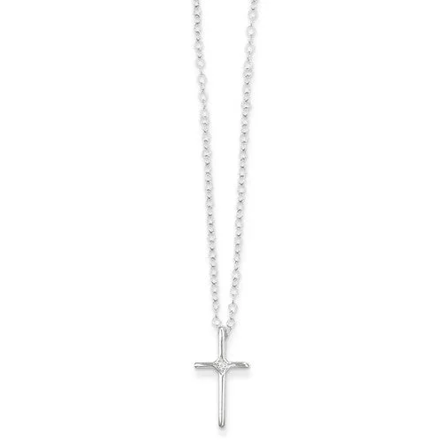 natural garnet gemstone ring 14K White Gold Diamond Baby Cross Necklace