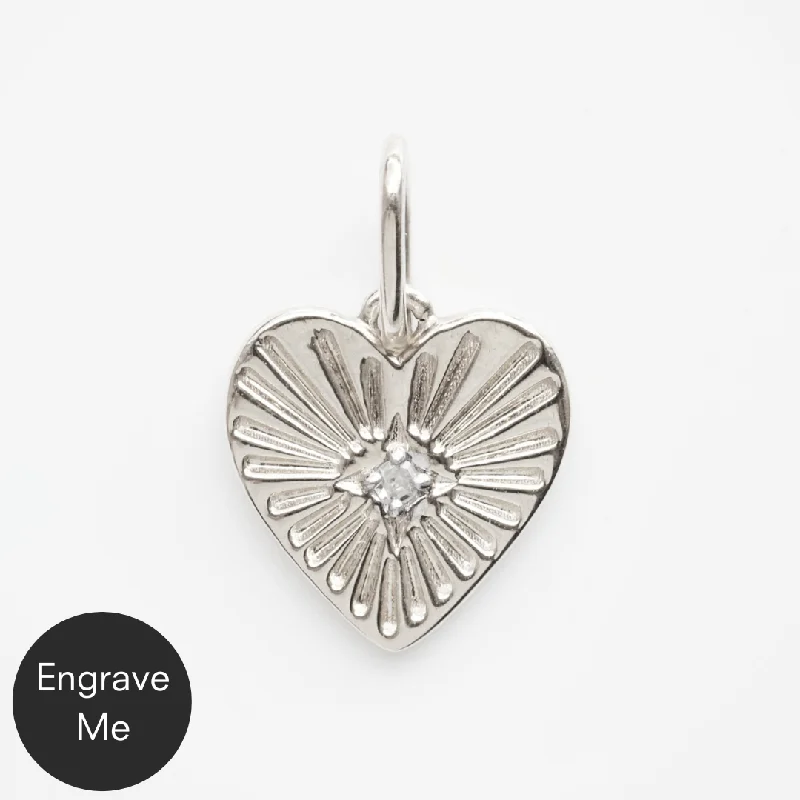 minimalist infinity ring Diamond Heart Charm