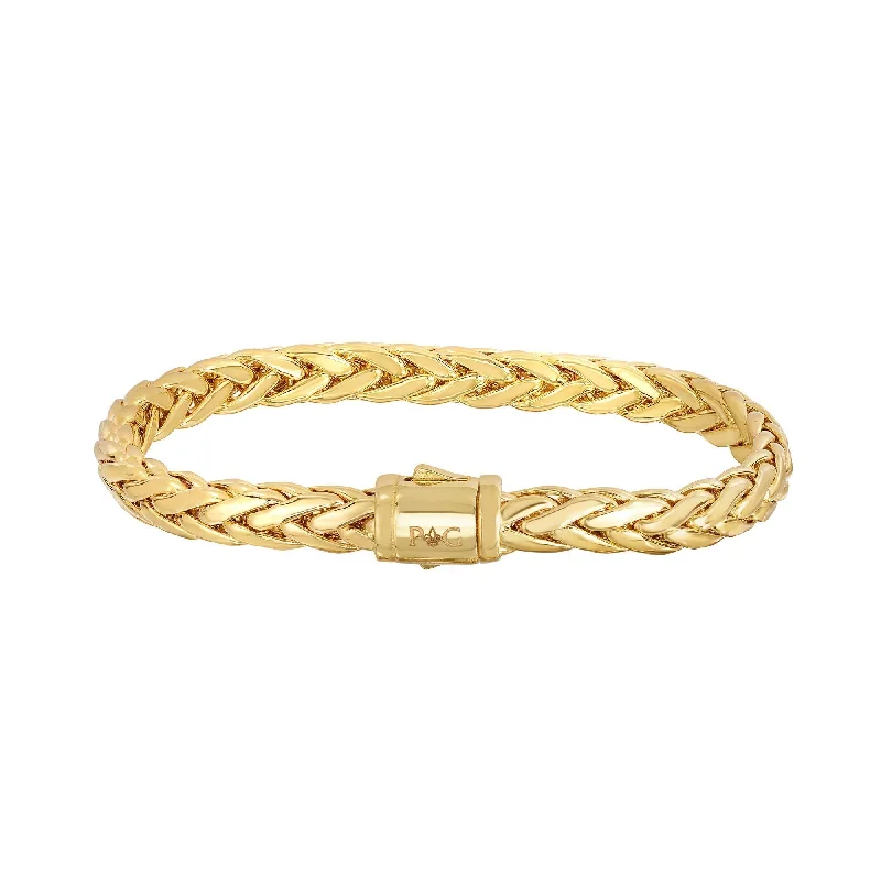 Yellow 14K Gold Rounded Woven Bracelet