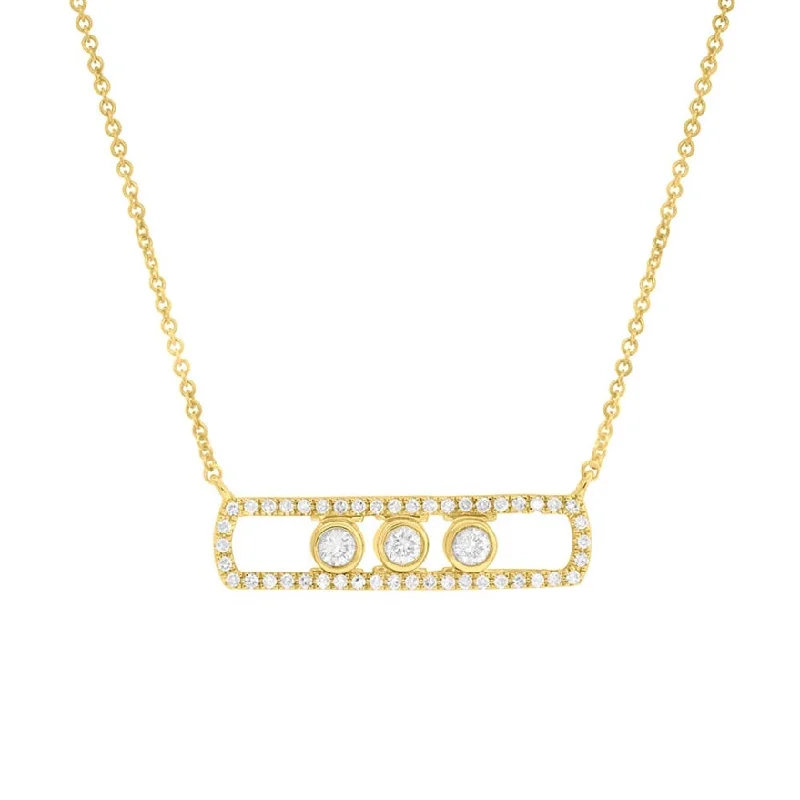 custom gold name necklace 14K Yellow Gold Diamond Slider Bar Necklace