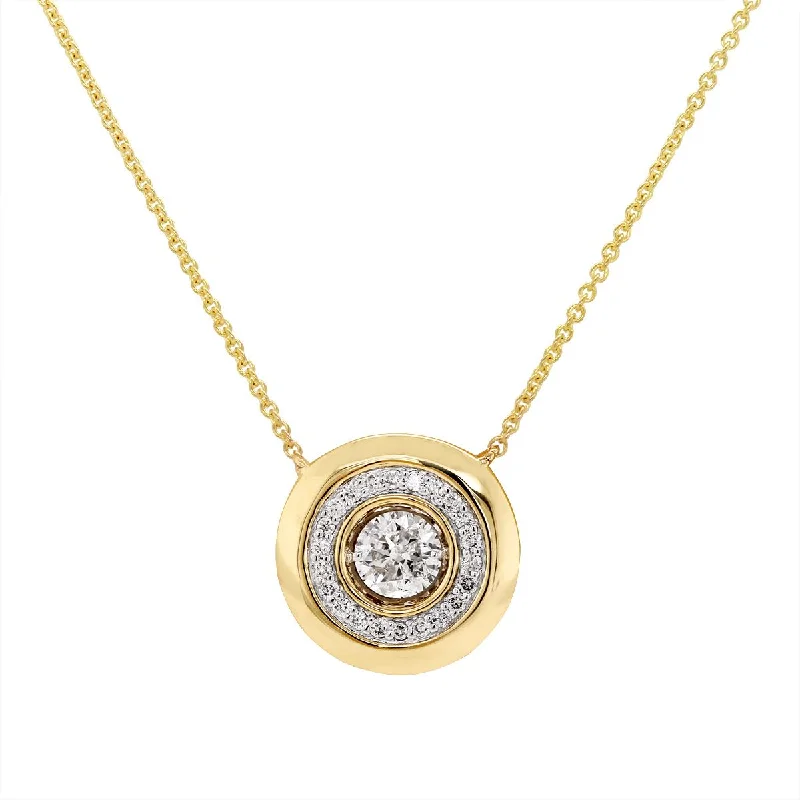 antique filigree wedding band YELLOW GOLD CIRCLE PENDANT WITH DIAMONDS, .50 CT TW