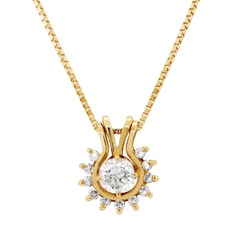 handmade lava stone bracelet YELLOW GOLD PENDANT NECKLACE WITH DIAMOND HALO, .86 CT TW handmade lava stone bracelet YELLOW GOLD PENDANT NECKLACE WITH DIAMOND HALO, .86 CT TW