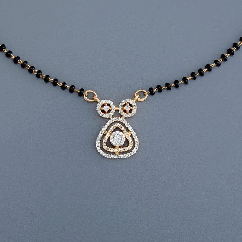 silver wedding band with engraving Zircon Mangalsutra 177502