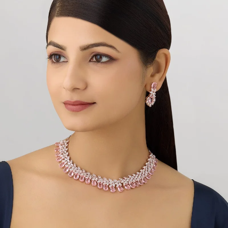 solid gold cartilage hoop Zircon Necklace 157908
