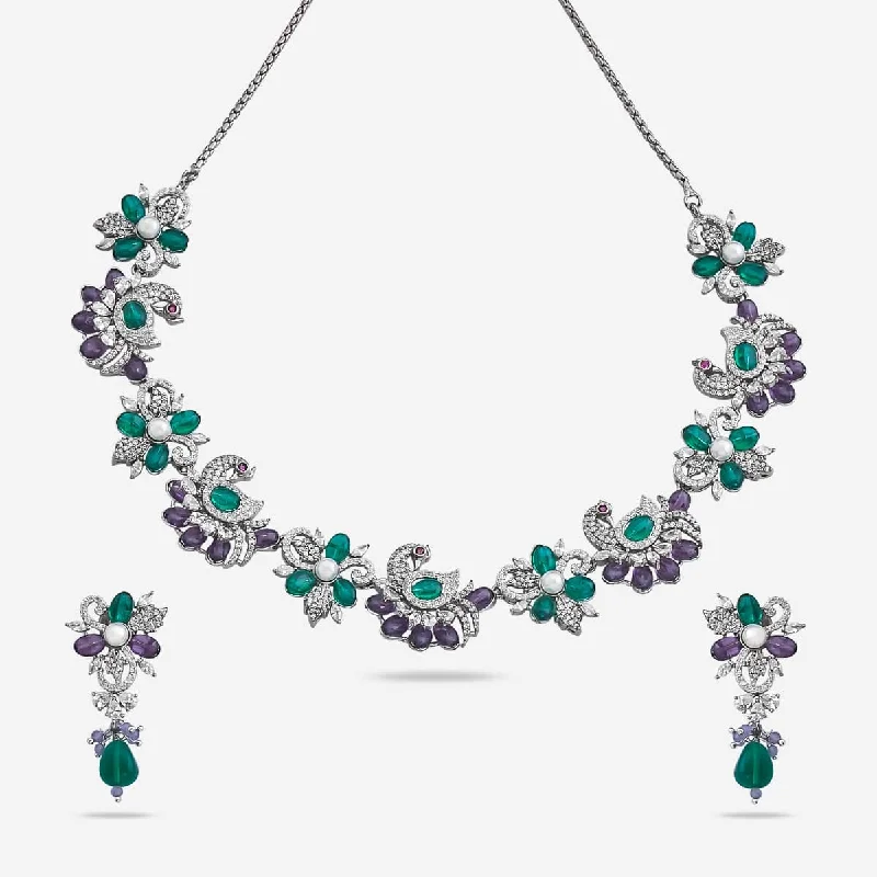 dainty cherry blossom ring Zircon Necklace 163824