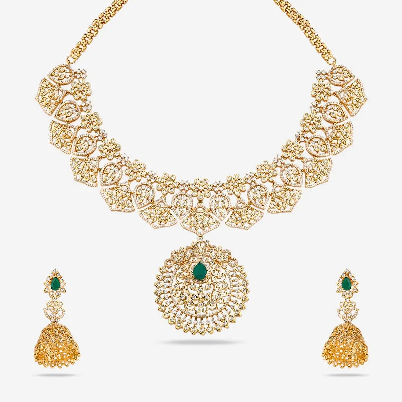 statement gold cuff earrings Zircon Necklace 165599