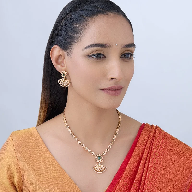 classic gemstone stud earrings Zircon Necklace 166208