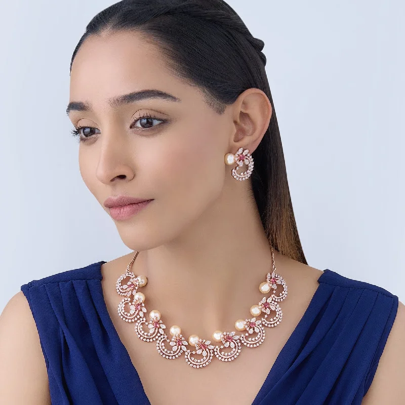 simple gold hoop earrings Zircon Necklace 167646