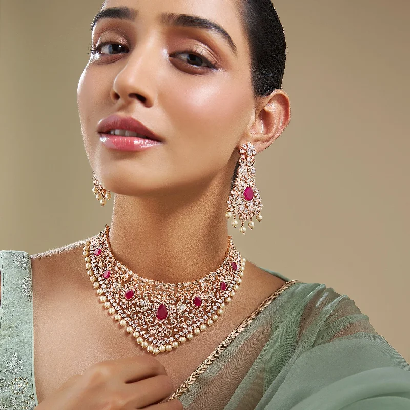 diamond halo stud earrings Zircon Necklace 169395
