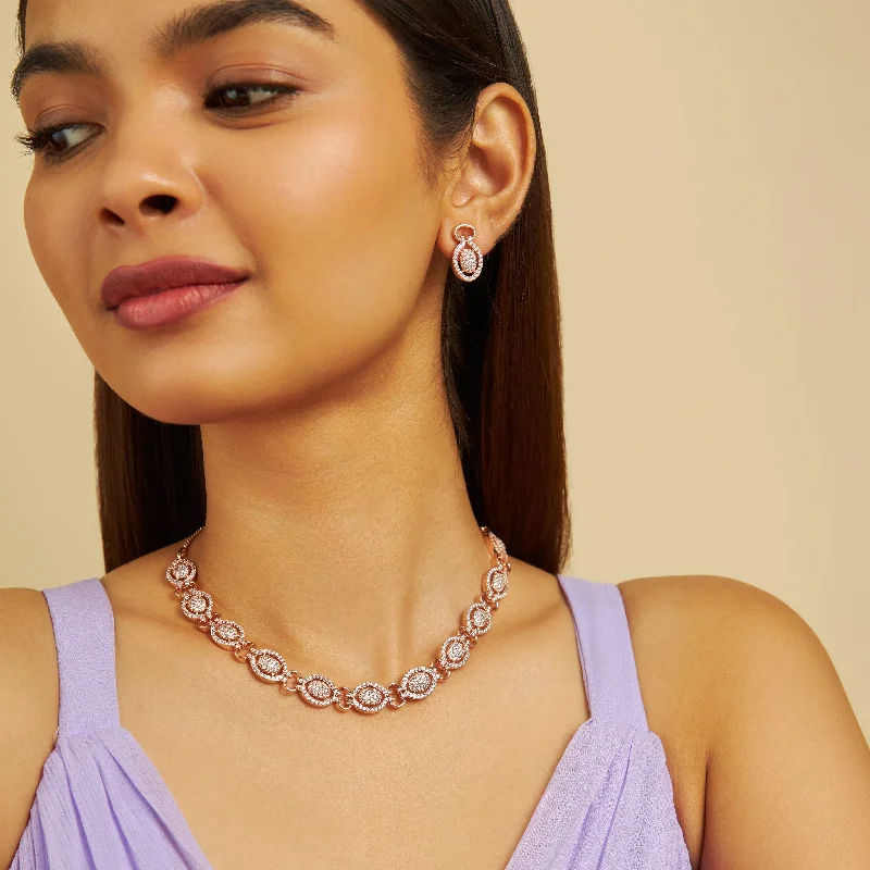 chunky gold chain necklace Zircon Necklace 169707