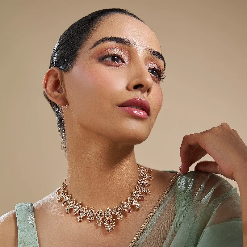 thin silver chain necklace Zircon Necklace 169761