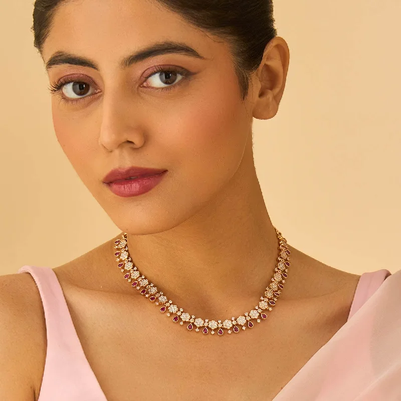 thin silver chain necklace Zircon Necklace 170177