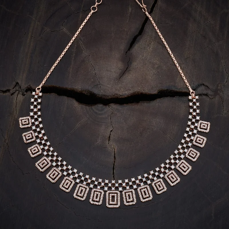 black diamond stud earrings Zircon Necklace 170178