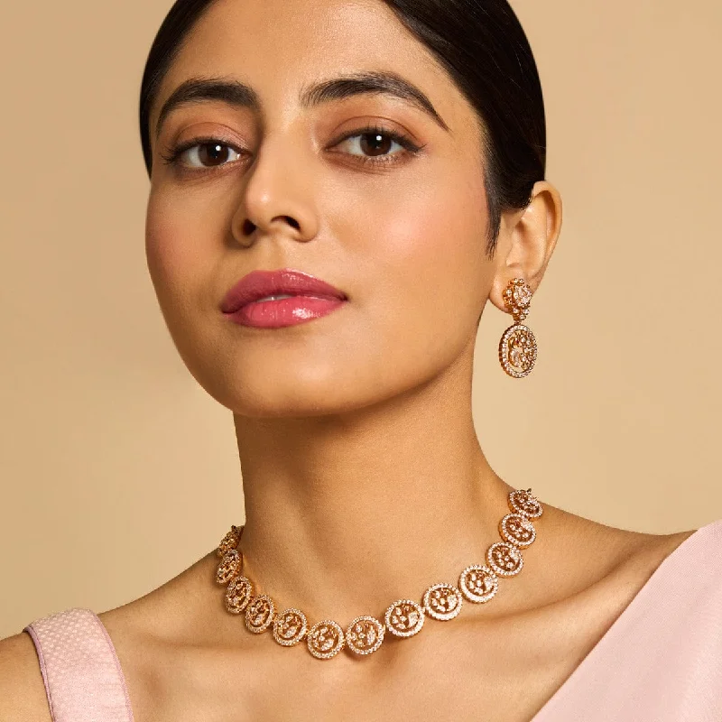 dainty gold anchor bracelet Zircon Necklace 170980