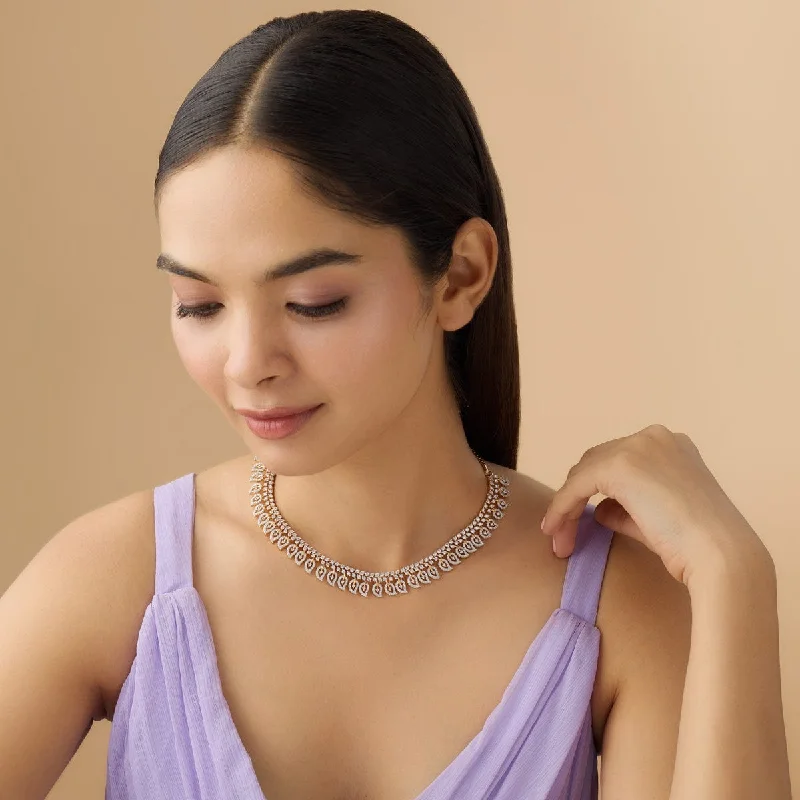 rose gold cartilage barbell Zircon Necklace 170986