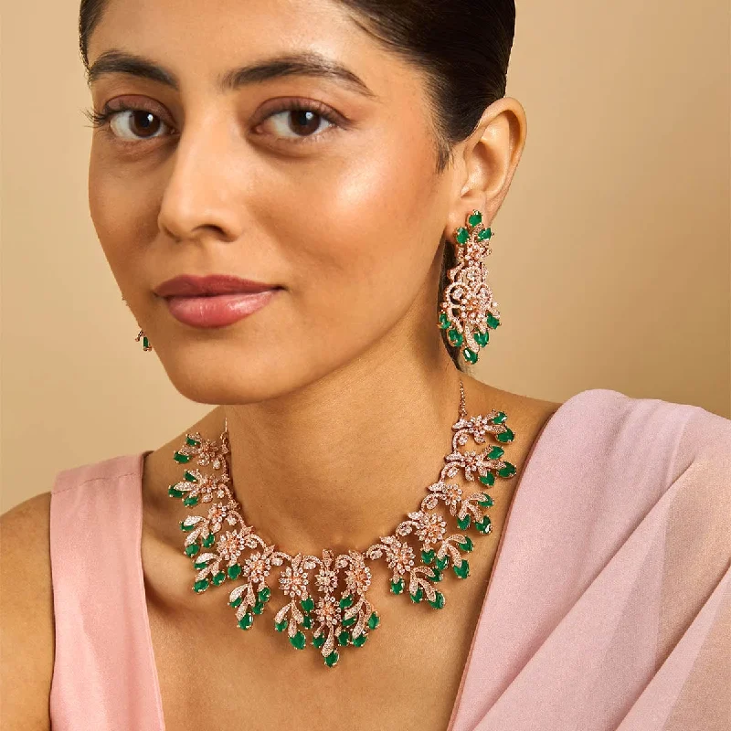 handmade leather ring Zircon Necklace 173223
